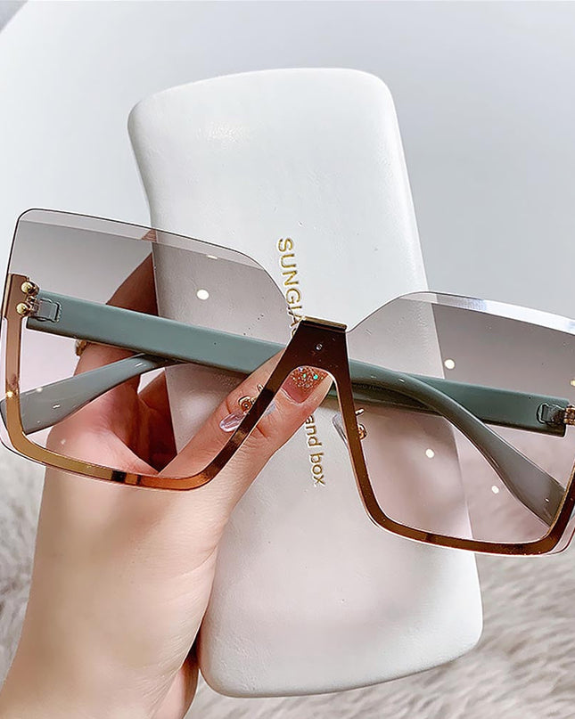 Half-Frame Metal Gradient Fashionable Sunglasses for Summer | ZAKAPOP