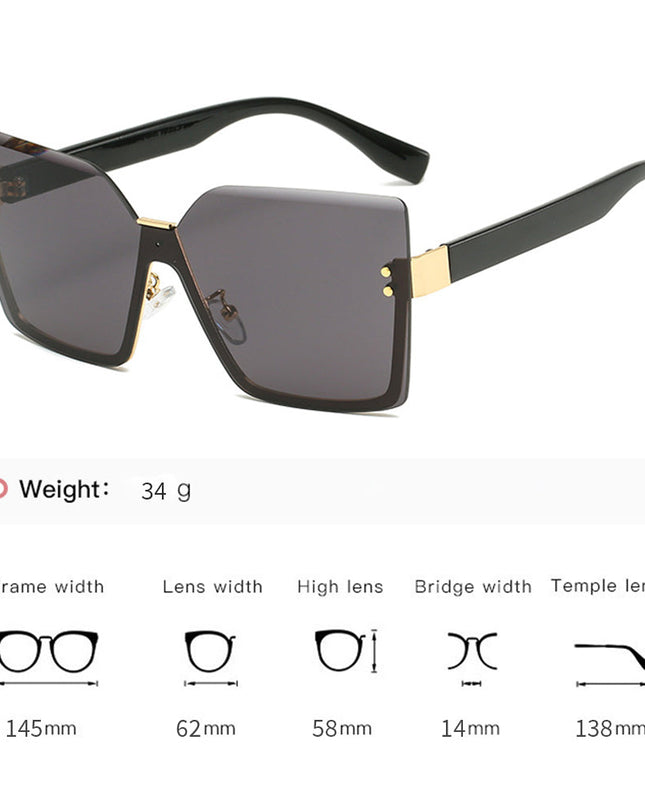 Half-Frame Metal Gradient Fashionable Sunglasses for Summer | ZAKAPOP