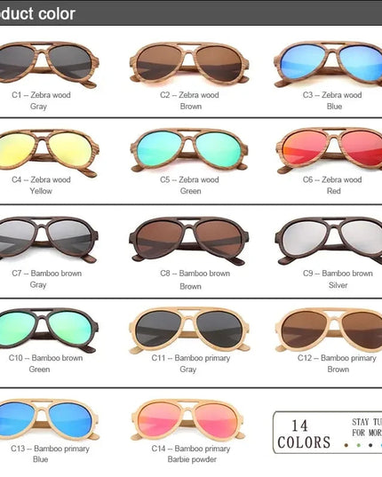 Vintage Wooden Polarized Driving Sunglasses UV400