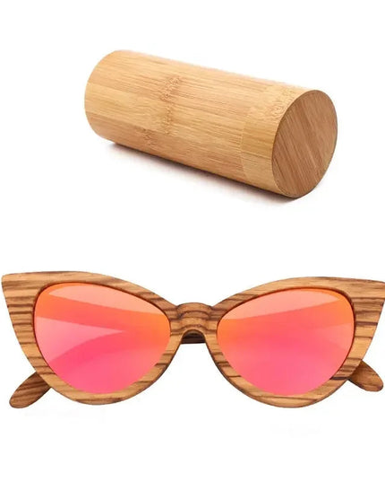 Luxury Fashion Polarized Sunglasses For Women Cat eye Sunglasses Wood Glasses With box Wooden ocularia solaria Gafas de sol