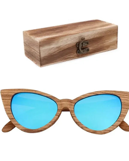 Luxury Fashion Polarized Sunglasses For Women Cat eye Sunglasses Wood Glasses With box Wooden ocularia solaria Gafas de sol
