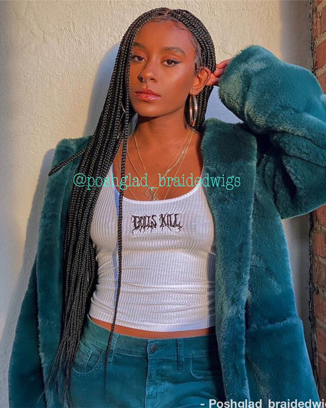 Solange Knotless Braid Wig Swiss Full Lace Glueless Color 1B