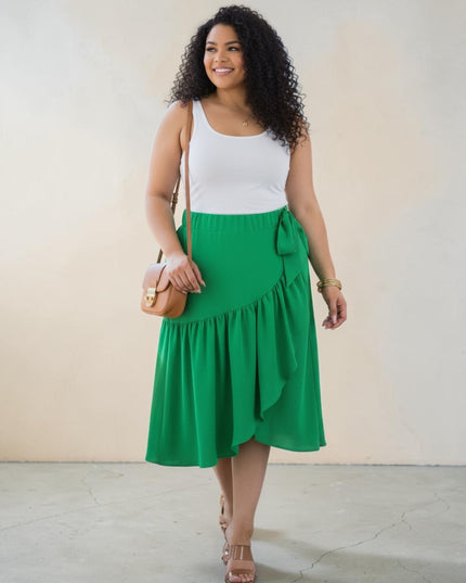 Women's Plus Size Airflow Midi Skirt With A Bow