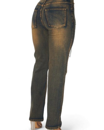 Dreaming Of You Rhinestone Fringe Denim Pant Jeans