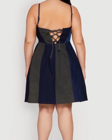 Plus Size Denim Skater Dress