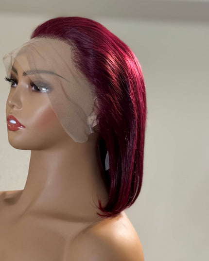 Ruby Cut – Straight Bob Lace Front Wig (Burgundy Red)