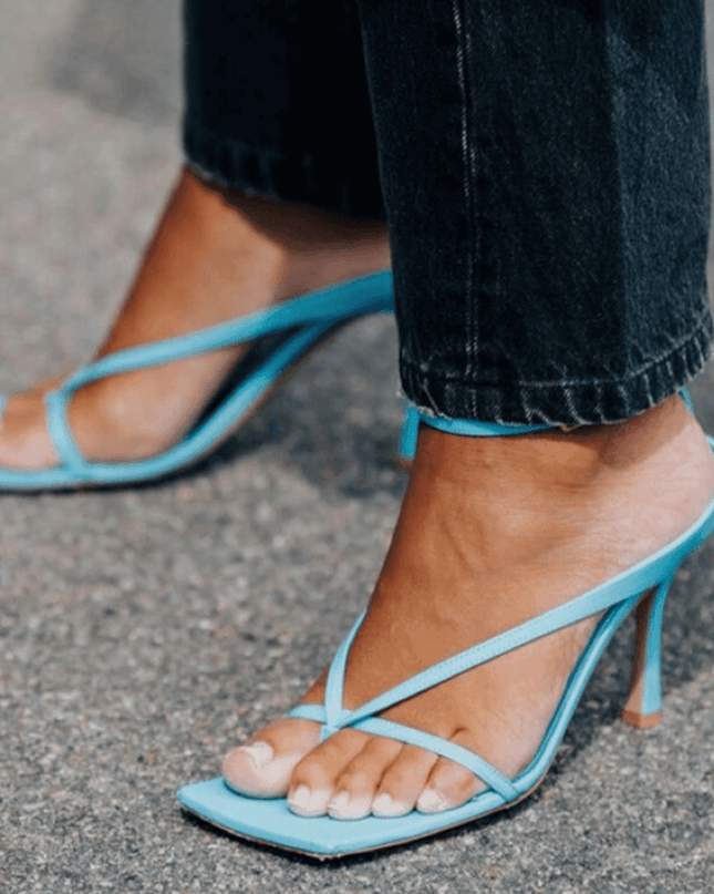 Midnight Square Toe Stiletto Heel Sandals