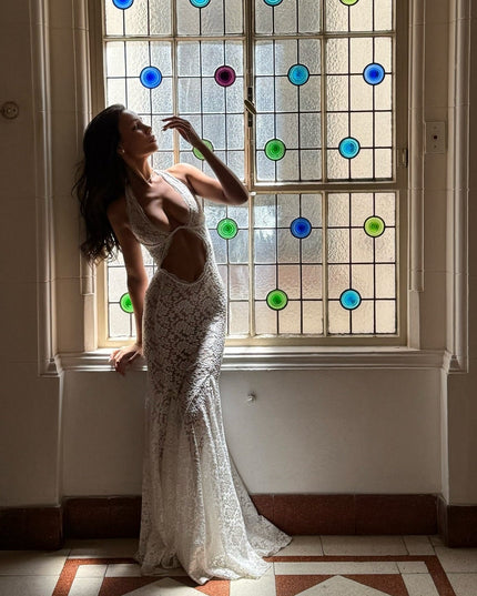 No Second Chance White Lace Maxi Dress