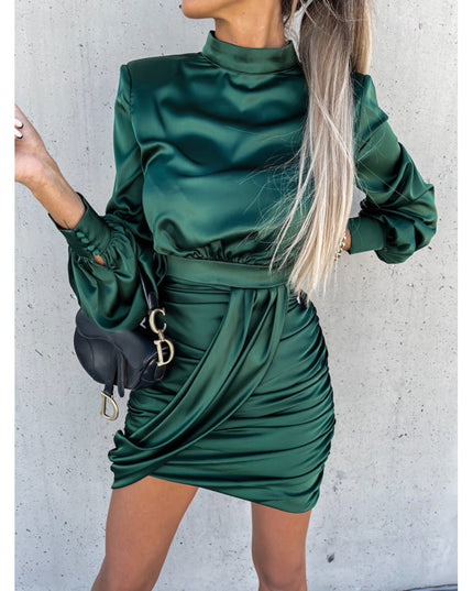 Autumn Winter Loose Casual Dress Office Long Sleeve Dress Women
