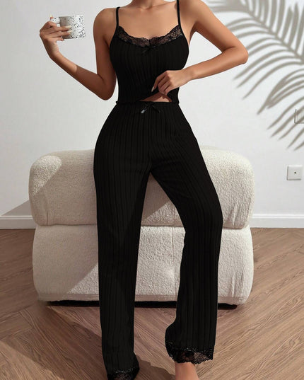 Love Sling Vest Pajamas Women Can Outer Wear Trousers Two-piece Suit