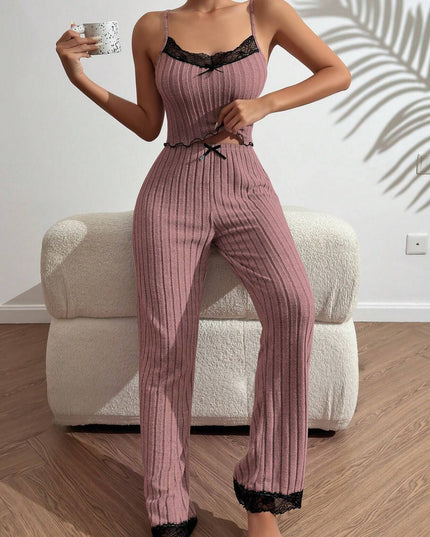 Love Sling Vest Pajamas Women Can Outer Wear Trousers Two-piece Suit