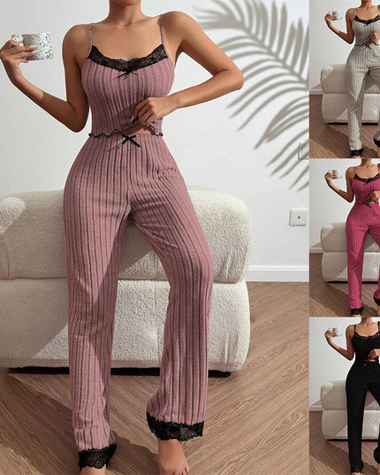 Love Sling Vest Pajamas Women Can Outer Wear Trousers Two-piece Suit
