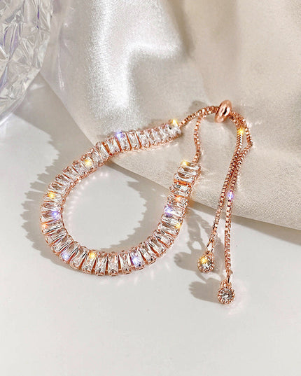 Rhinestone Bracelet Ins Fashion Shiny Adjustable Bracelet Women Jewelry