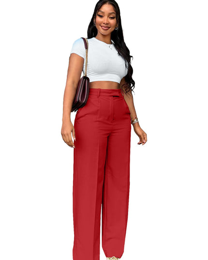 Women's High Waist Straight-leg Wide-leg Pants