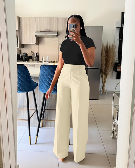 Women's High Waist Straight-leg Wide-leg Pants