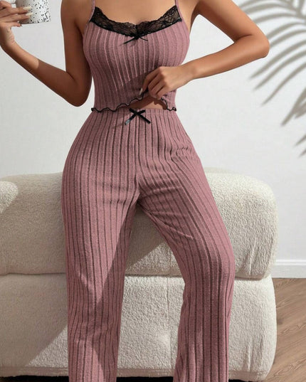 Love Sling Vest Pajamas Women Can Outer Wear Trousers Two-piece Suit
