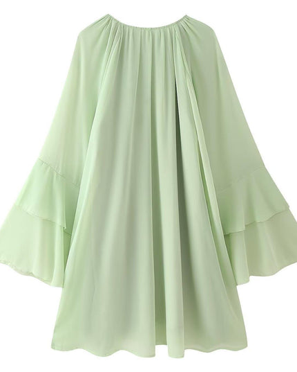 Women's Gentle Chiffon Laminated Ruffled Dress