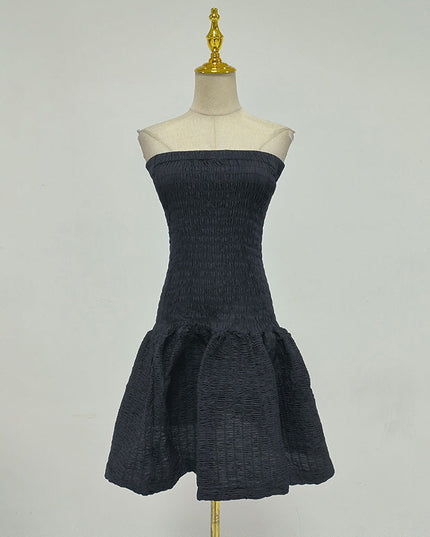 Gentle Stylish Slim Fit Short Tube Top Petti dress Spring Summer High Elastic Slimming Dress