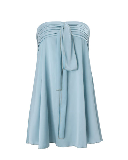 Women Clothing Spring Sexy Street Satin Tube Top Strap Solid Color Sleeveless Dress