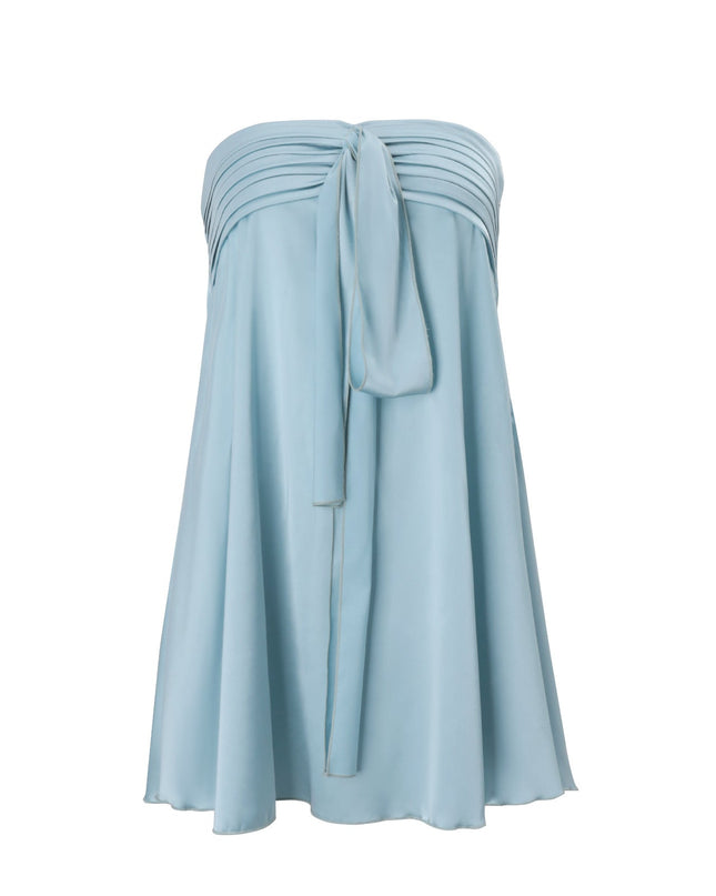 Women Clothing Spring Sexy Street Satin Tube Top Strap Solid Color Sleeveless Dress