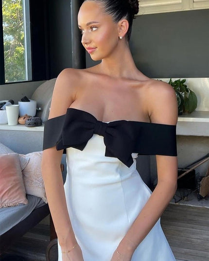 Off-Shoulder Margot Dress with Bow Detail | ZAKAPOP