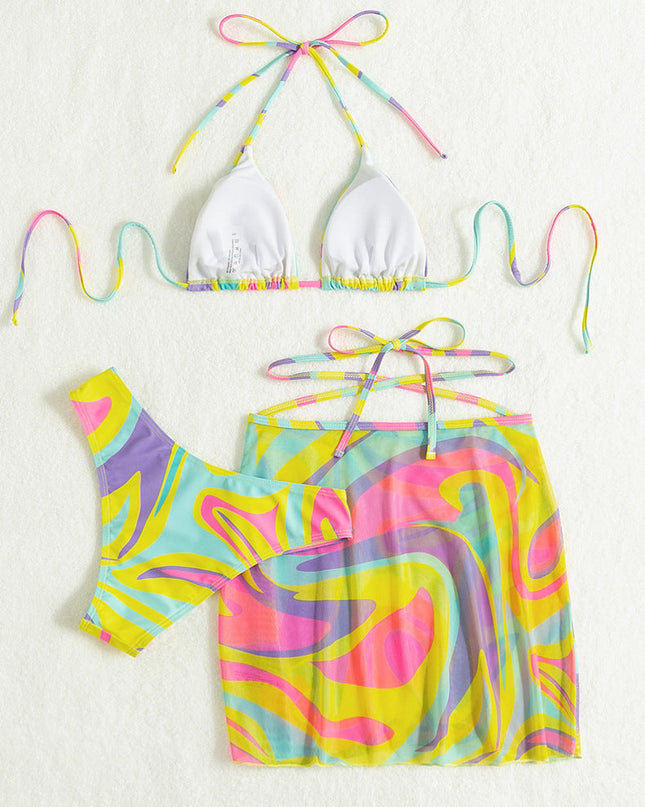 Printed Cross-Strap Bikini Set | ZAKAPOP