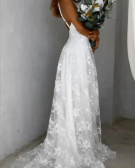 Lace V-Neck Maxi Dress