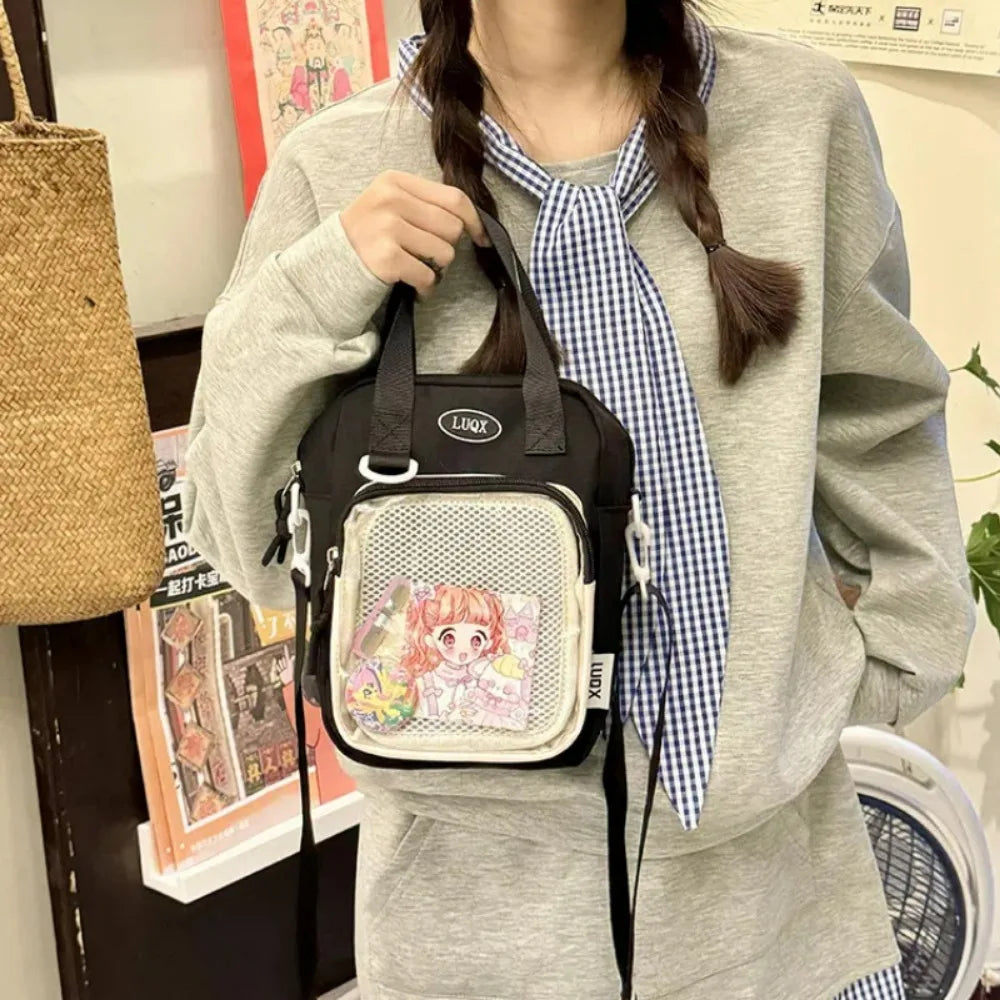 Casual Girl Ulzzang Ita Bag | Small Versatile Crossbody & Transparent Bar Chi Cute Shoulder Mobile Bag