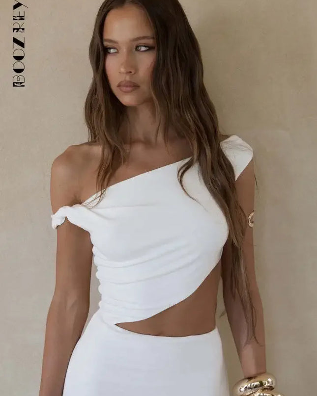 Elegant White Summer Party Maxi Dress