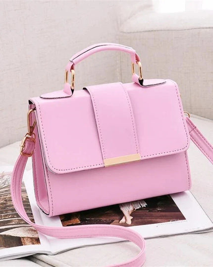 Pink PU Leather Crossbody Bag: Stylish Women's Shoulder & Top Handle Handbag for Fashionable Ladies - Shop Now!