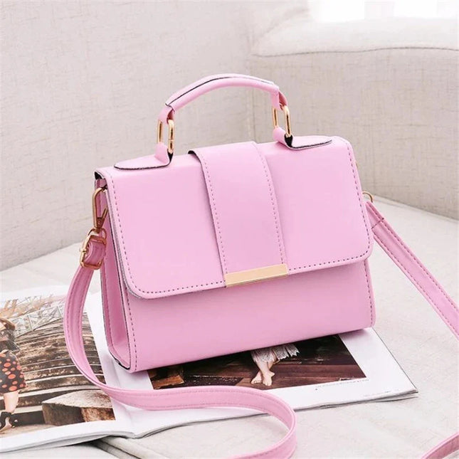 Pink PU Leather Crossbody Bag: Stylish Women's Shoulder & Top Handle Handbag for Fashionable Ladies - Shop Now!