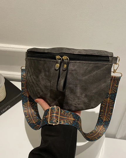 Stylish Hobo Solid Color Satchel | Luxury Designer Chest Bag & Women's PU Leather Waist Bags (Wide Strap Fashion Fanny Shoulder Pack)
