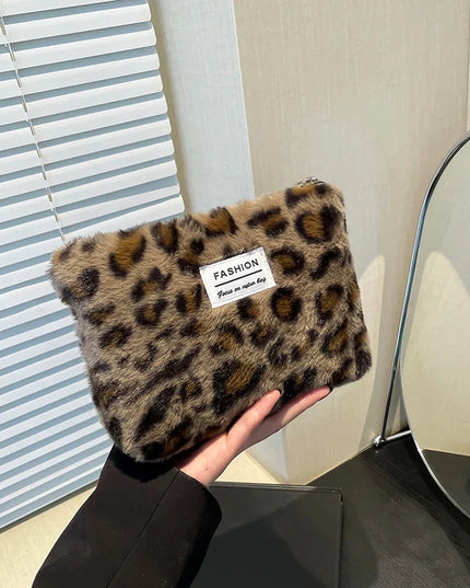 Leopard Print Retro Makeup Bag | Large Capacity Cosmetic Bag & Fashion Portable Storage Bag (Travel Toiletry Bag)