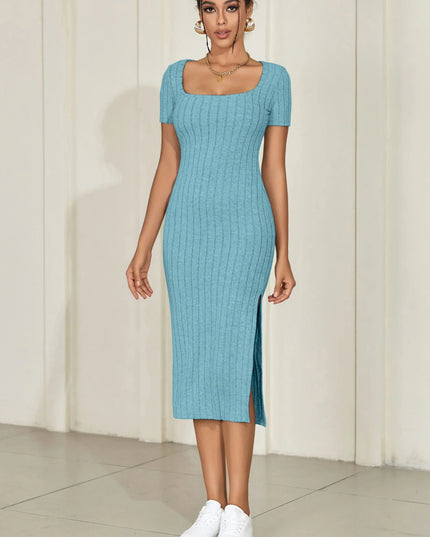 Lauren Short Sleeve Knit Midi Dress