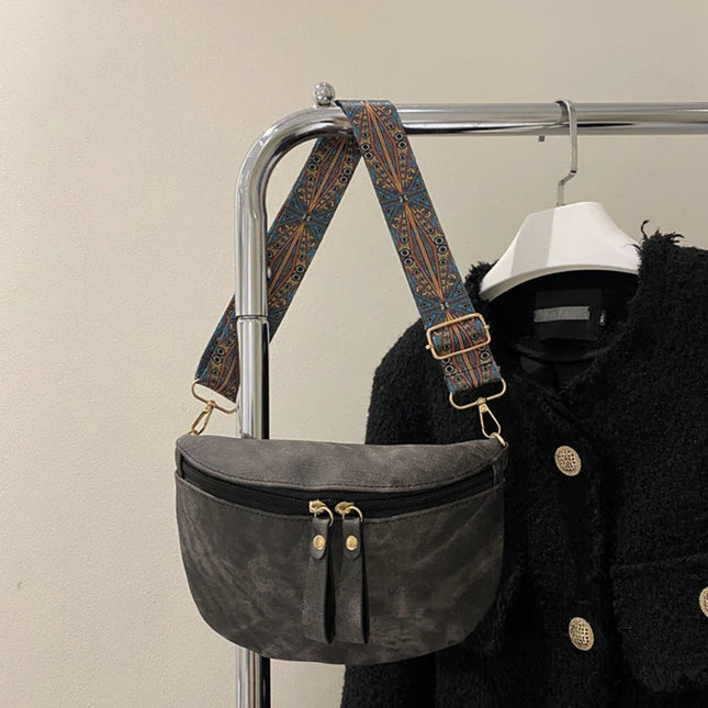 Stylish Hobo Solid Color Satchel | Luxury Designer Chest Bag & Women's PU Leather Waist Bags (Wide Strap Fashion Fanny Shoulder Pack)