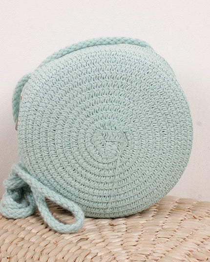Summer Woven Straw Crossbody Bag for Women | Fashion Round Handmade Rattan Beach Small Handbag (Travel Female Shoulder Bag)