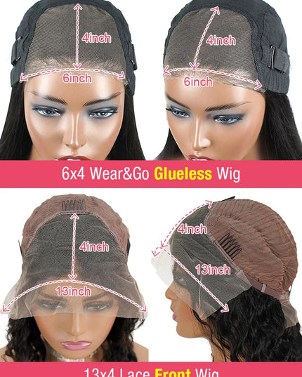 Glueless Preplucked Human Hair Wigs Ready To Wear And Go Brazilian Bone Straight 13x4 HD Lace Frontal Human Hair Wig For Women