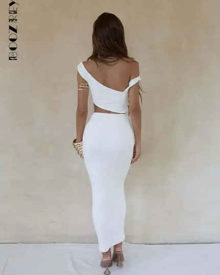 Elegant White Summer Party Maxi Dress