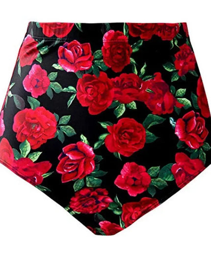 Floral High-Waist Bikini Shorts - Plus Size Swimwear