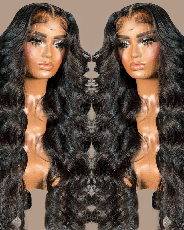 Body Wave Lace Frontal Wig Brazilian Transparent 13x4 Lace Front Human Hair Wigs For Black Women Loose Water Wavy Wig PrePlucked