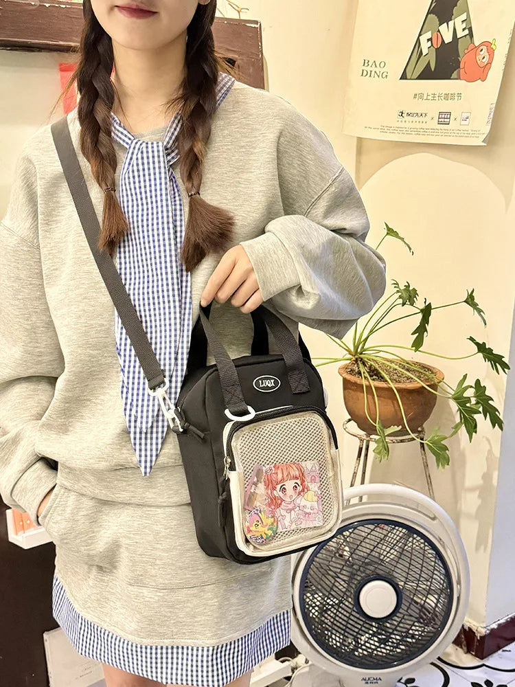 Casual Girl Ulzzang Ita Bag | Small Versatile Crossbody & Transparent Bar Chi Cute Shoulder Mobile Bag