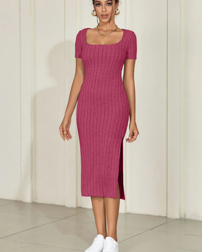 Lauren Short Sleeve Knit Midi Dress