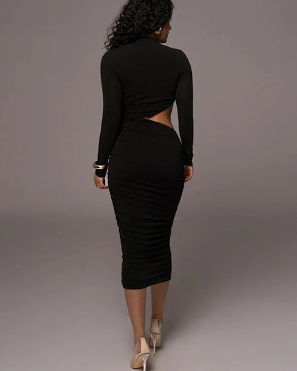 Just Dreamy Long Sleeve Cut Out MIDI Dress