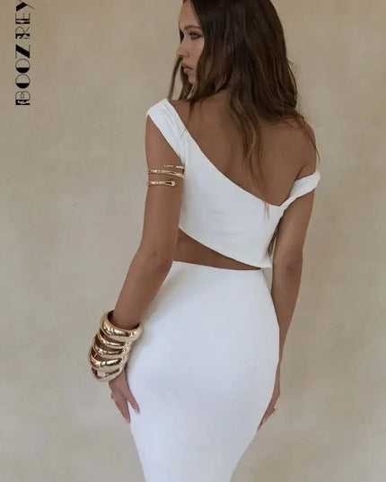 Elegant White Summer Party Maxi Dress
