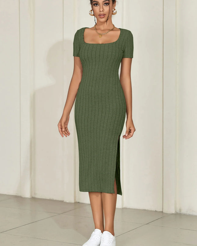 Lauren Short Sleeve Knit Midi Dress