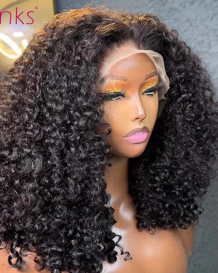 Jerry Curly Short Bob Wigs 13x6 Lace Frontal Human Hair Wigs 5x5 Glueless Wigs Lace Closure Transparent 13x4 Lace Font Wigs