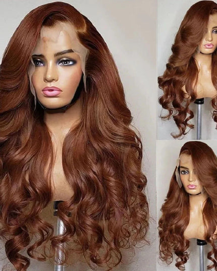 HD 13x4 Chocolate Brown Lace Front Human Hair Wigs For Women Body Wave Transparent 360 Full Lace Frontal Wigs On Clearance Sale