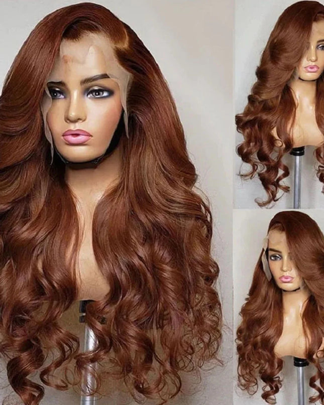 HD 13x4 Chocolate Brown Lace Front Human Hair Wigs For Women Body Wave Transparent 360 Full Lace Frontal Wigs On Clearance Sale