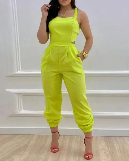 Elegant Summer Fashion Jumpsuit for Women - Shoulder Straps