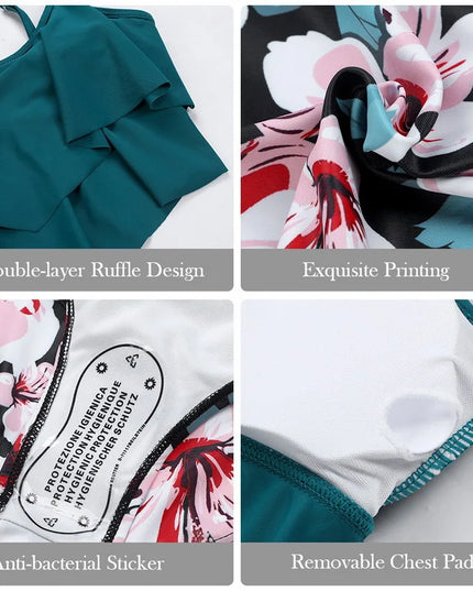 RuffleWave: Chic High Waist Bikini & Tankini Set
